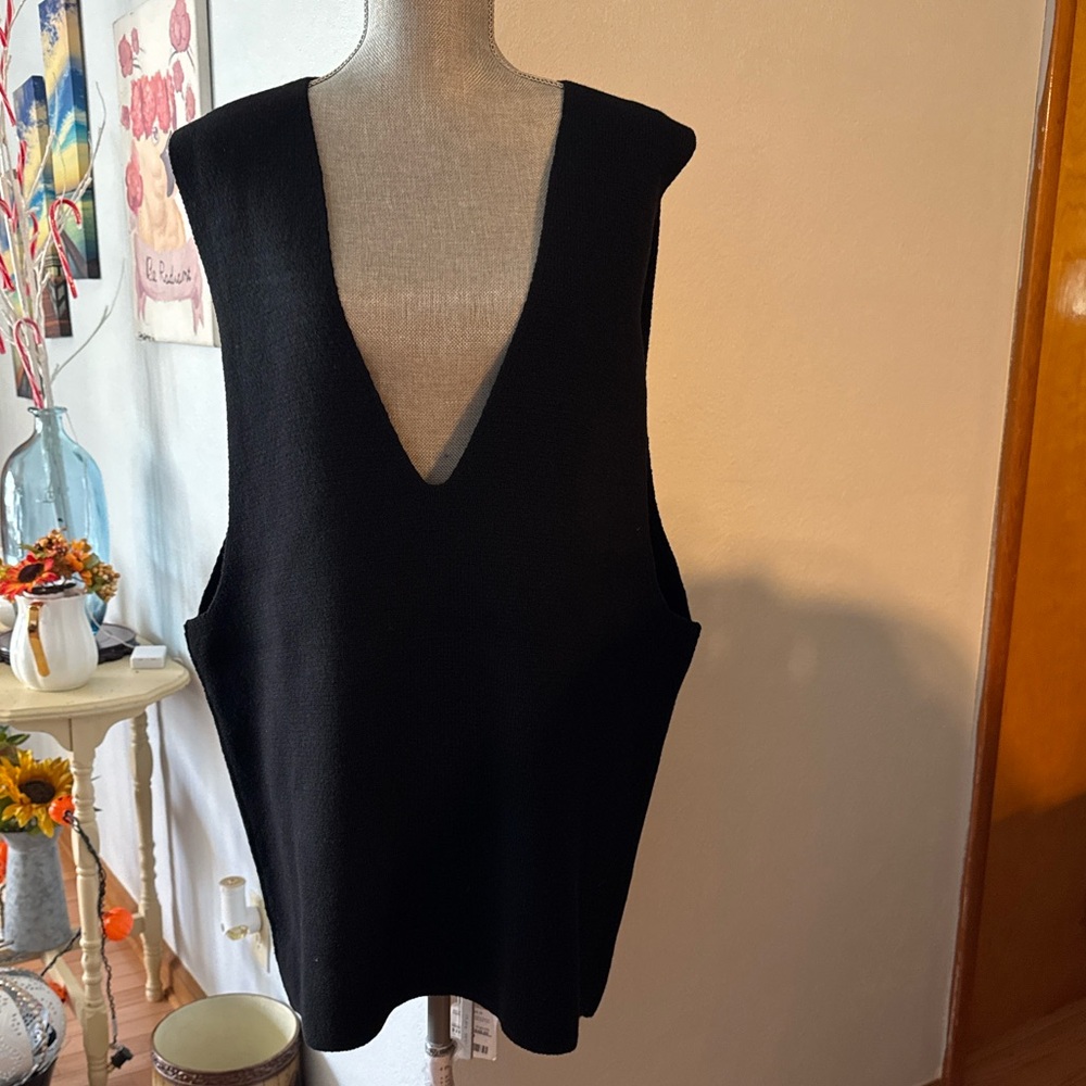 Rick Owens top in maglia v tank black cashmere One size NWT